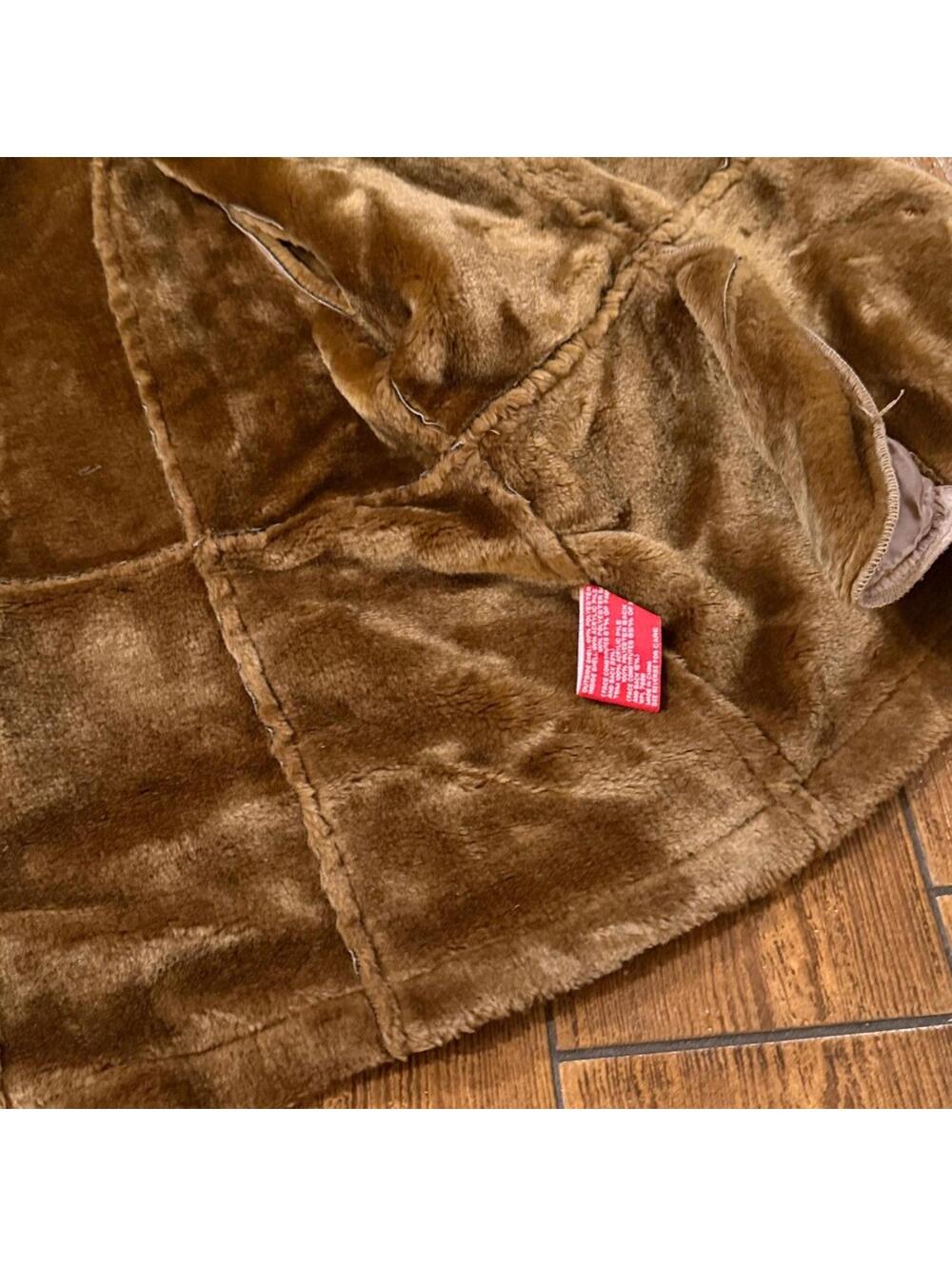 Vintage 90s Anne Klein brown faux fur suede button front jacket size large - Picture 8 of 9